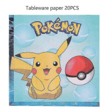 (20pcs Napkins4) Birthday Decoration Boys Girls Pink Pikachu Paper Plate Cups Tableware Set Balloons Deco Kids Baby Shower Party Supplies 2025