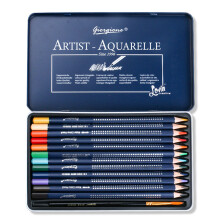 12 wateroplosbare aquarelpotloden, kleurpotloden voor school, beginners, kinderen en volwassenen, teken-, schets-, schilder- en kleurboek.