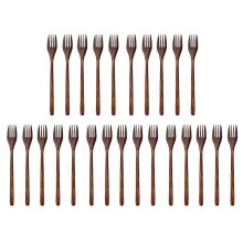 25 Pieces Eco-Friendly Wood Salad Dinner Fork Tableware Dinnerware for Kids Adult (25 Pieces No Rope Wooden Forks)