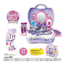 (B) Pretend Play Children Simulation Kitchen Cooking Tableware Dressing Cash Register Suitcase Doctor Kids Plastic Toy Set Yh1057