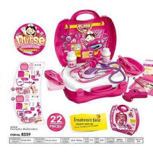 (C) Pretend Play Children Simulation Kitchen Cooking Tableware Dressing Cash Register Suitcase Doctor Kids Plastic Toy Set Yh1057