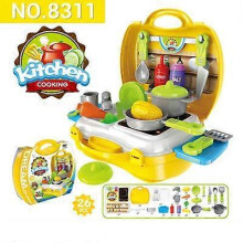 (F) Pretend Play Children Simulation Kitchen Cooking Tableware Dressing Cash Register Suitcase Doctor Kids Plastic Toy Set Yh1057