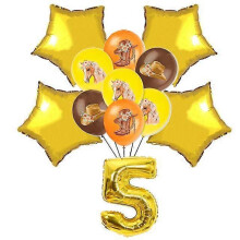 (17pcs-5) 20People Horse Birthday Decorations Disposable Tableware Set Paper Plates Banner Tablecloth Balloon Kids Party Supplies