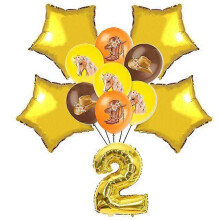 (17pcs-2) 20People Horse Birthday Decorations Disposable Tableware Set Paper Plates Banner Tablecloth Balloon Kids Party Supplies