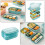 Bento Box Kids Lunch Box for School Plastic Food Container with Tableware 2Pcs 4
