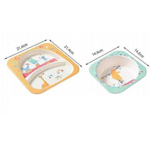 Dinnerware sets homemiyn five piece bamboo fiber children's tableware elephant pattern kid sets 1