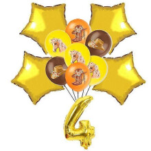 (17pcs-4) 20People Horse Birthday Decorations Disposable Tableware Set Paper Plates Banner Tablecloth Balloon Kids Party Supplies