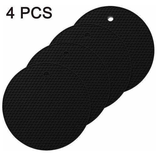 4 Pcs Silicone Round Honeycomb Placemat Mat,heat Protection Mat