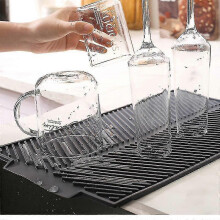 Silicone Square Dish Drying Mat Heat Resistant Draining Tableware Dishwaser Durable Cushion Pad Dinnerware Table Mat Placemat Shibaod