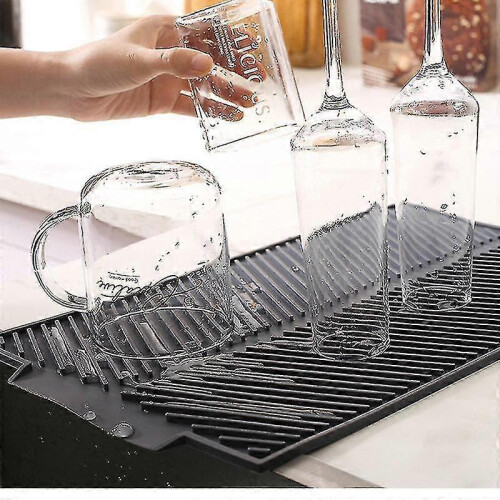 Silicone Square Dish Drying Mat Heat Resistant Draining Tableware Dishwaser Durable Cushion Pad Dinnerware Table Mat Placemat Shibaod