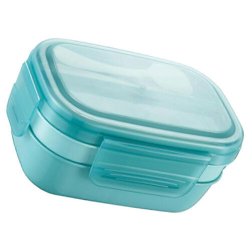Bento Box Kids Lunch Box for School Plastic Food Container with Tableware 2Pcs