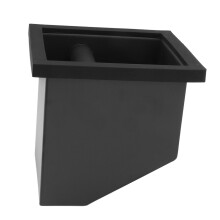 Coletor de borra de café expresso sem fundo, em aço inoxidável, com haste de borracha removível, para uso doméstico e em cafeterias.