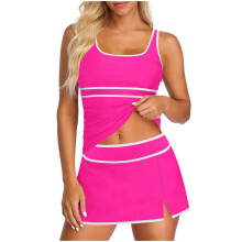 Women's neck swimsuit, loose fit, color blocking, -8 XXL