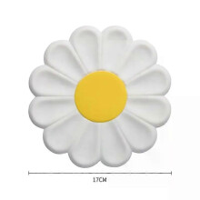 (White) Flower Heat Resistant Silicone Mat Drink Cup Coasters Non-slip Pot Holder Table Placemat Kitchen Accessories Coasters Pads
