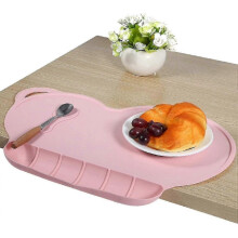 Placemat Placemat Non-slip Baby Placemat for Children with Silicone Sucker Portable Foldable Personality Children's Placemat(pink)
