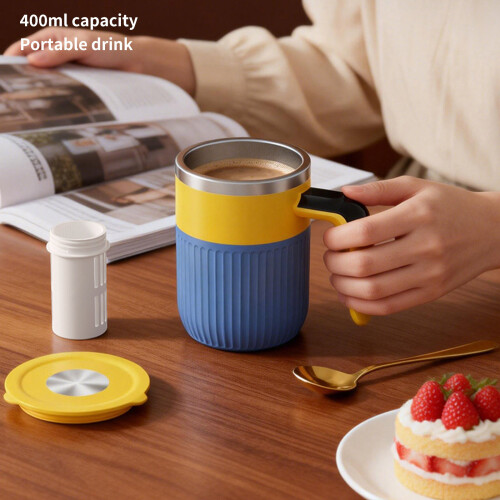 Automatic Stirring Cup Featuring Magnetic Stirrer 400ML-Blue 2