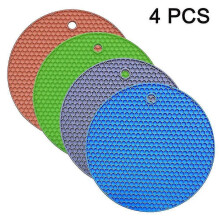 4pcs Food Grade Silicone Placemat Honeycomb Mat, Waterproof And Heat-insulating Table Mat, High Temperature And Heat Protection Mat