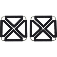Trivets, Stretchable Heat Resistant Kitchen Accessories Silicone Placemat (Set of 2) (Black)
