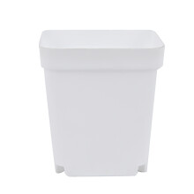 Vasi da vivaio quadrati in plastica bianca riutilizzabili con fori di drenaggio per trapianto e semina, ideali per interni ed esterni. Multiuso.