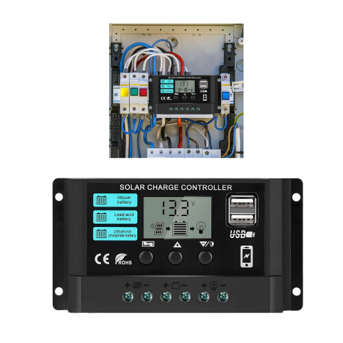 Solar-Laderegler mit LCD-Display, doppelter USB-Anschluss,-30A 2