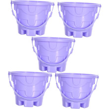 5ks mini plastových pískových kbelíků pro lehký plážový zesílený hradní design přenosný