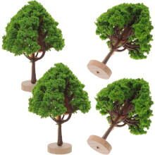 4pcs Miniature Landscape Street Trees for Sand Table DIY, Lightweight Plastic Model Trees
