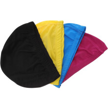 4er-Pack Nylon-Badekappen für Erwachsene und einfarbige Badekappen für langes Haar, Unisex-Badehüte