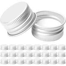 50 Stück silberne Aluminium-Schraubverschlüsse für Flaschen, Gewinde 22 x 13 mm