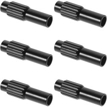 6 Stück Fahrrad-Schaltzug-Einstellschrauben, schwarze Aluminiumlegierung, Inline-Spannvorrichtung