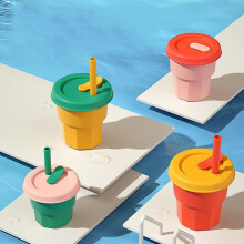 Kids And Toddler Cups - Spill Proof Smoothie Snack Cups with Leak Proof Regular Lids & Silicone Straws-pink