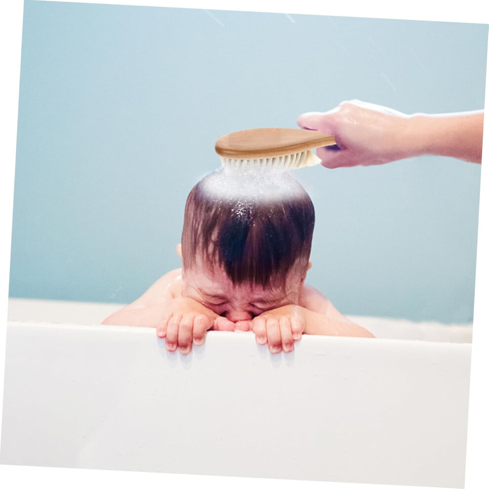 Hkhbjs Kids Hair Brush And Toddler Wool Hair Comb Wooden Scalp Massager With Soft Wool Bristles