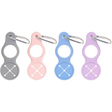 4er-Pack Silikon-Wasserflaschenclips mit Karabinerhaken für Outdoor-Aktivitäten wie Wandern und Camping – rutschfest