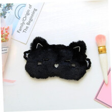 2er-Pack niedliche Schlafmasken mit schwarzer Cartoon-Katze für Jungen und Mädchen