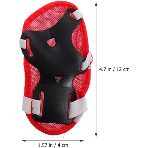 Set di 6 protezioni per ciclismo e pattinaggio: ginocchiere e gomitiere blu e rosse. 1