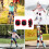 Set di 6 protezioni per ciclismo e pattinaggio: ginocchiere e gomitiere blu e rosse. 4