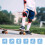 Set di 6 protezioni per ciclismo e pattinaggio: ginocchiere e gomitiere blu e rosse. 6