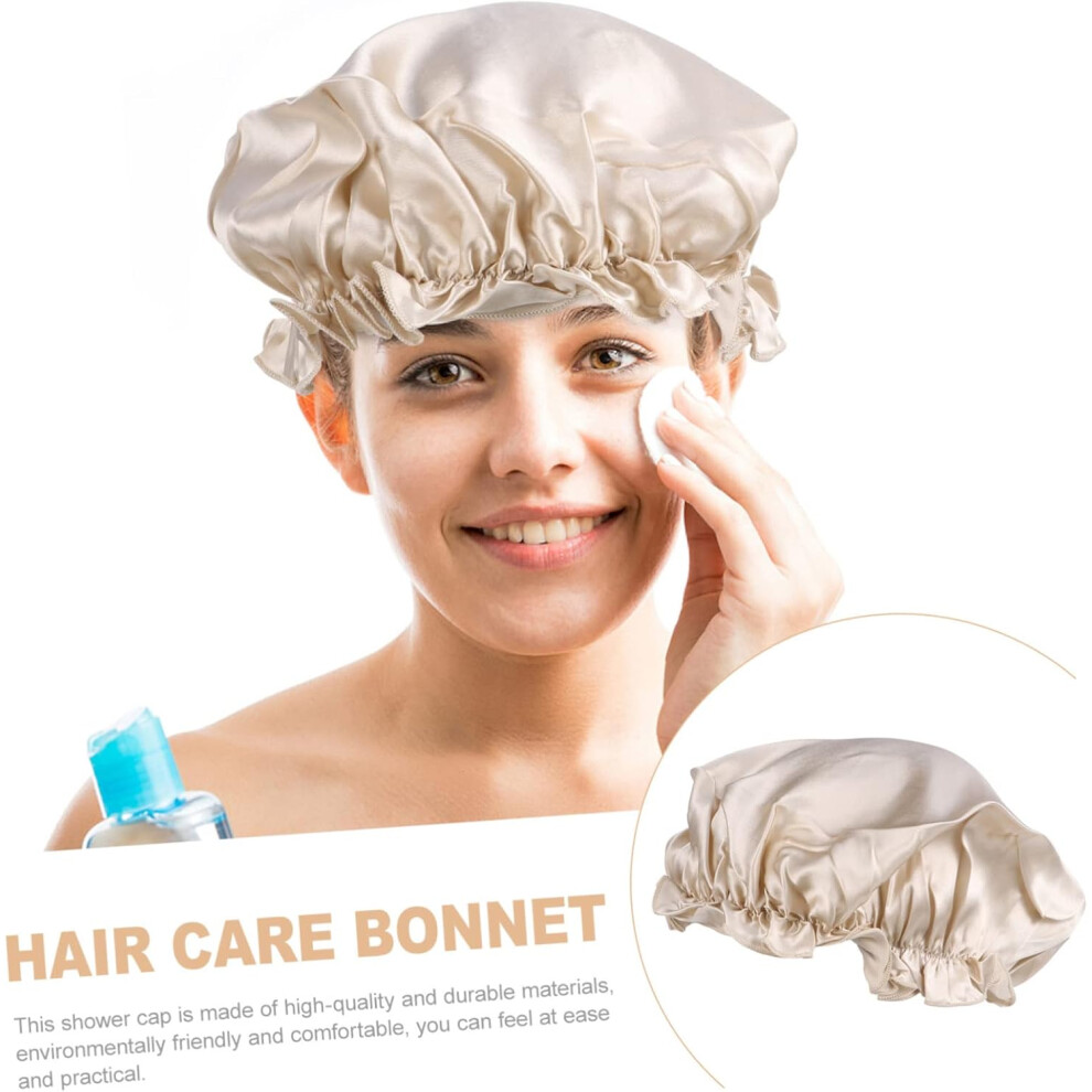 Hkhbjs Silk Sleep Cap For Hair Care Large Khaki Bonnet Smooth Protection Hat Overnight Use