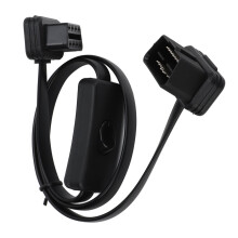 Diagnostický adaptér OBD2, ultra tenký design, 16pinový prodlužovací kabel OBDII M/F s vypínačem pro profesionální výrobu a stabilní