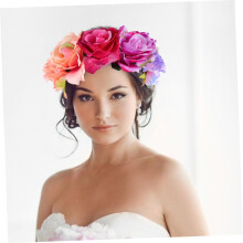 2-teiliges Set Rosen-Haaraccessoires, Imitations-Stirnband mit Rosenblüten-Kostüm-Kopfbedeckung