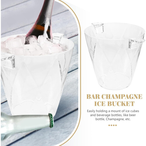 Balde de gelo acrílico 1500ml Bar Balde de gelo com design multifuncional e material resistente à abrasão 2
