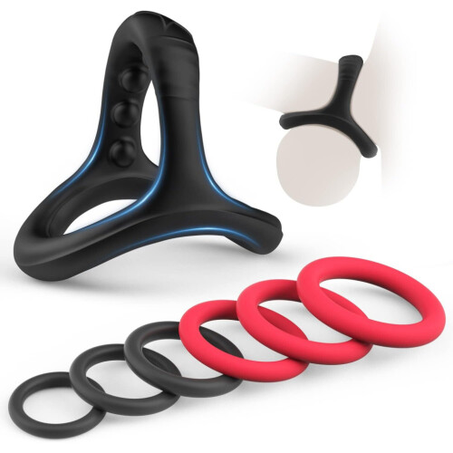Triangle Penis Ring for Men, Delay Ejaculation, Erection Support, Adjustable Silicone, Comfortable Fit