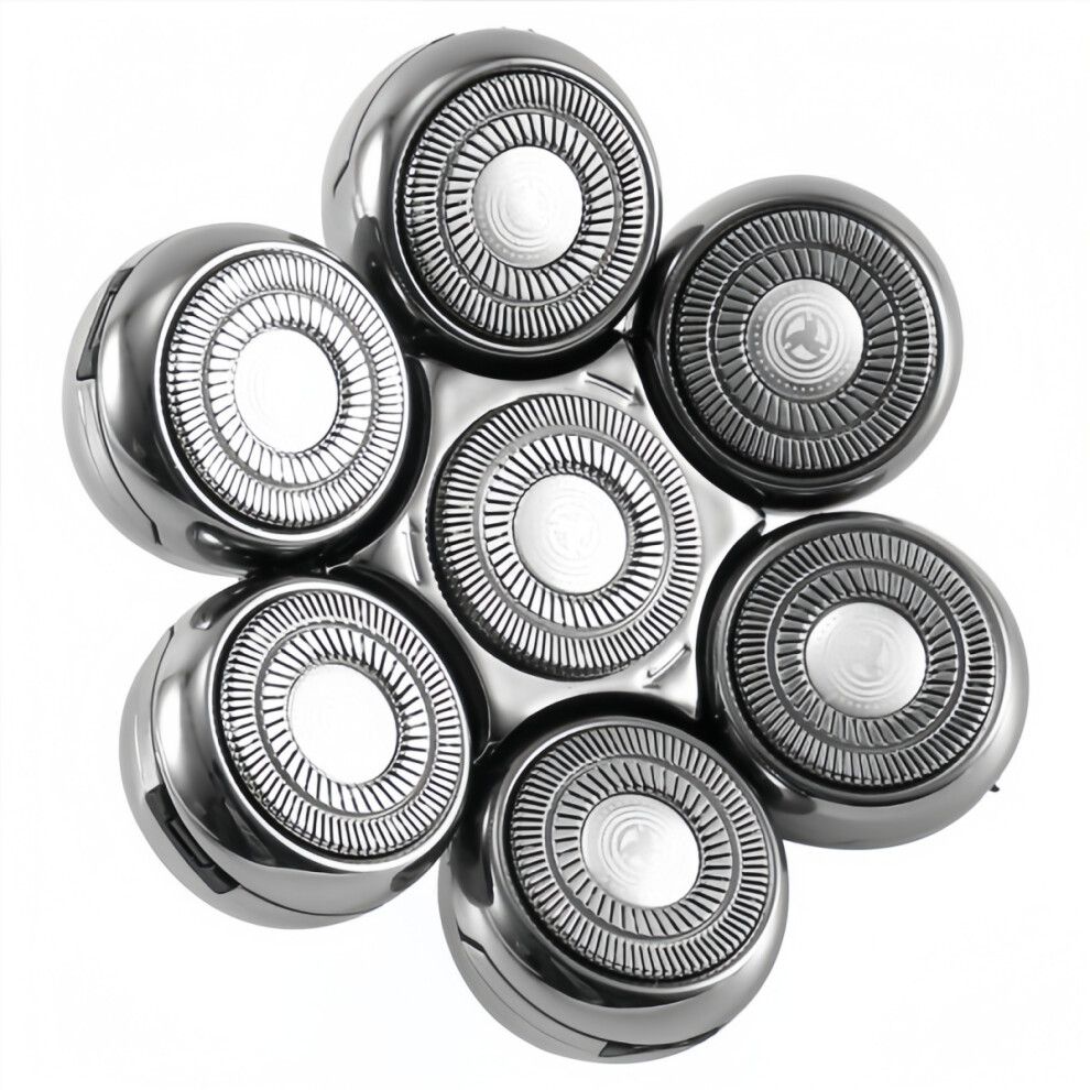 Silver Replacement Shaving Head For Electric Shavers, Beard Trimmers, Wet And Dry Shavers For Men, 7D Shaving Head