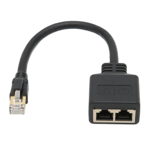 RJ45 Ethernet Splitter Adapter Cable, 1 to 2 Ports, Stable Network Connection, Durable Design 1