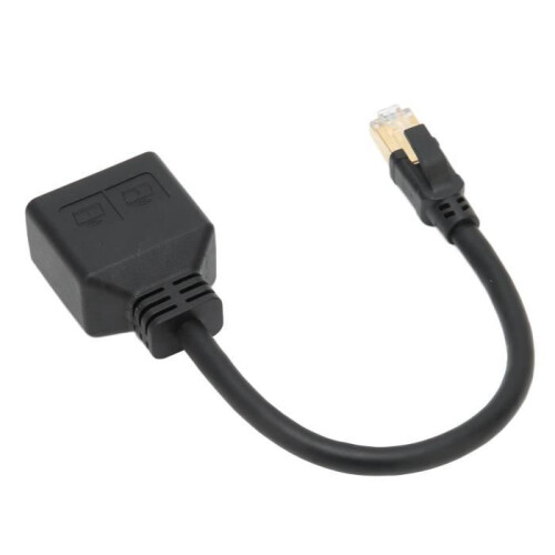 RJ45 Ethernet Splitter Adapter Cable, 1 to 2 Ports, Stable Network Connection, Durable Design 2