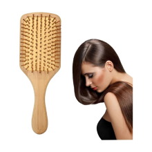 Brosse à cheveux plate en bambou, brosse de massage démêlante antistatique en bois, brosse à cheveux écologique en bambou naturel