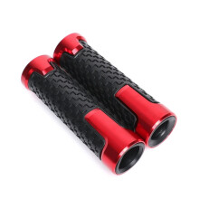 Poignées de guidon pour moto, en aluminium CNC et caoutchouc antidérapant, 22 mm/24 mm, noires, style sportif pour motos de route et de