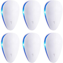 6 kusů ultrazvukového repelentu na hubení škůdců, elektronický odpuzovač hmyzu, švábů, myší a hlodavců do interiéru