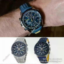 Luxe herenhorloge met chronograaffunctie, roestvrijstalen kast, datumweergave, waterbestendig, elegante zakelijke stijl.