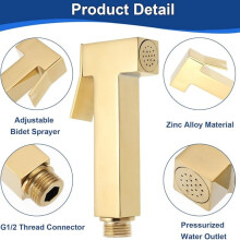 Handdouche voor bidet, metalen badkamerdoucheset met instelbare waterdruk voor badkamer en keuken.