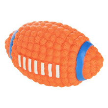 Hunderugbybold, pivende legetøj til mellemstore og store hunde, orange, holdbar, stor, 5,5 tommer, 14 cm, plysstruktur